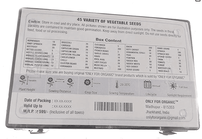 Organic Seed pack